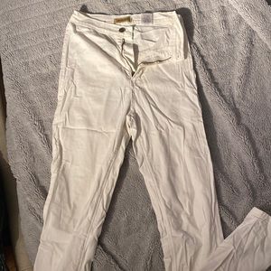 Straight leg. White stretchy jeans. Great quality